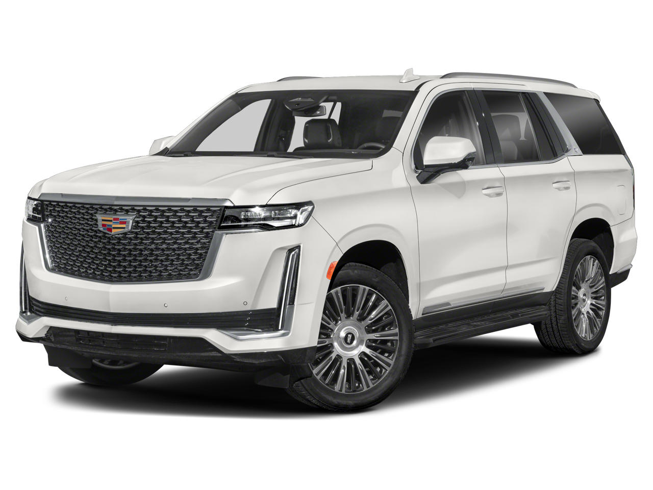 2022 Cadillac Escalade Luxury in Crystal White Tricoat — front three-quarter view