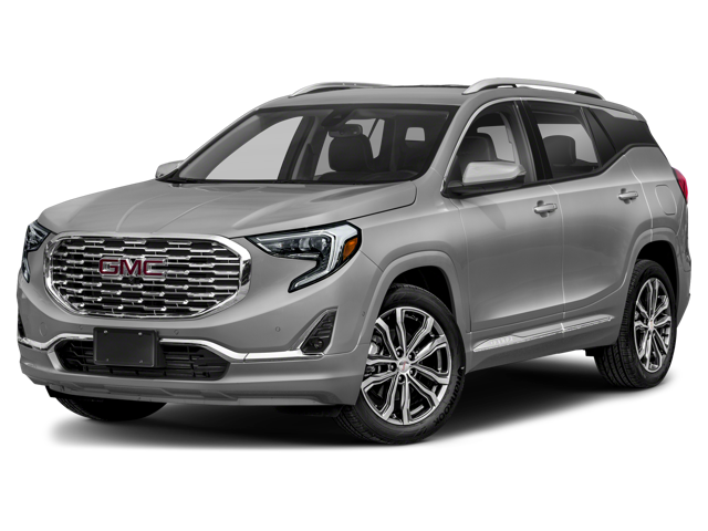 2018 GMC Terrain Denali in Summit White — front three-quarter view