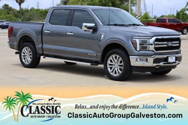 2024 Ford F-150 LARIAT in Gray — front three-quarter view